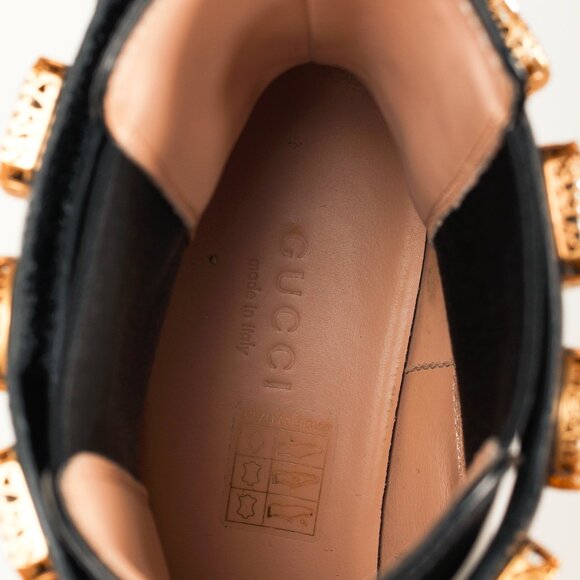 Gucci Black Trip Crystal-Embellished Block Heel Chelsea Boots - Picture 9 of 11